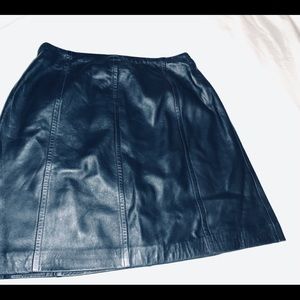 Soft Black Leather Mini Skirt